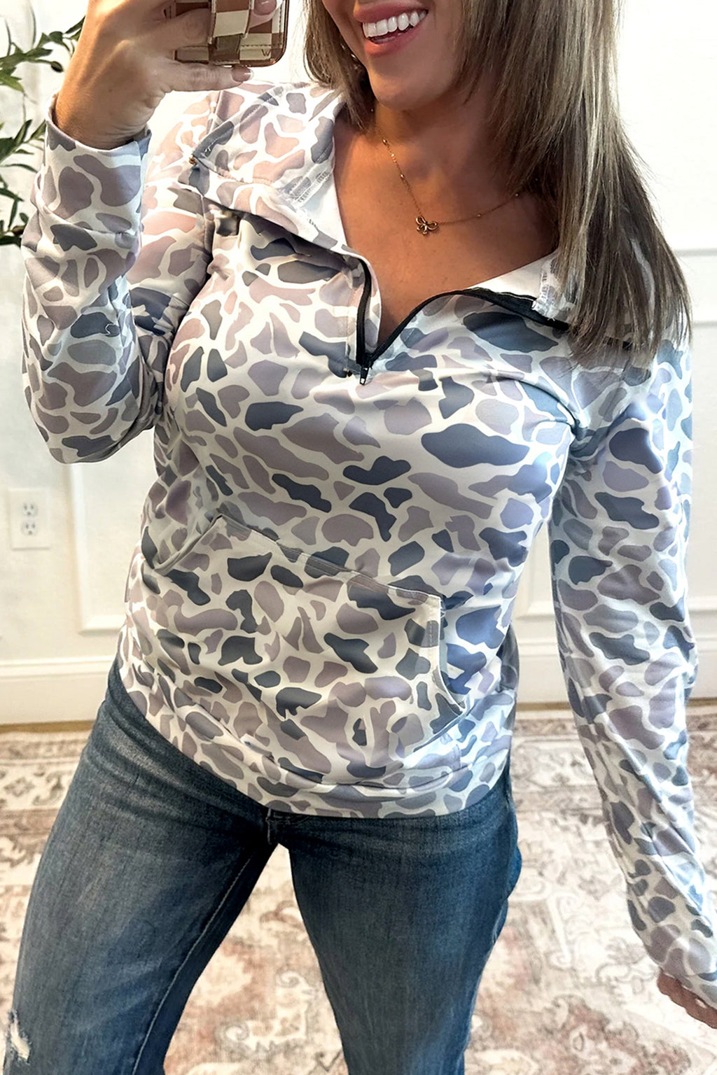 🌊 Riptide Camo Quarter-Zip Pullover🍃