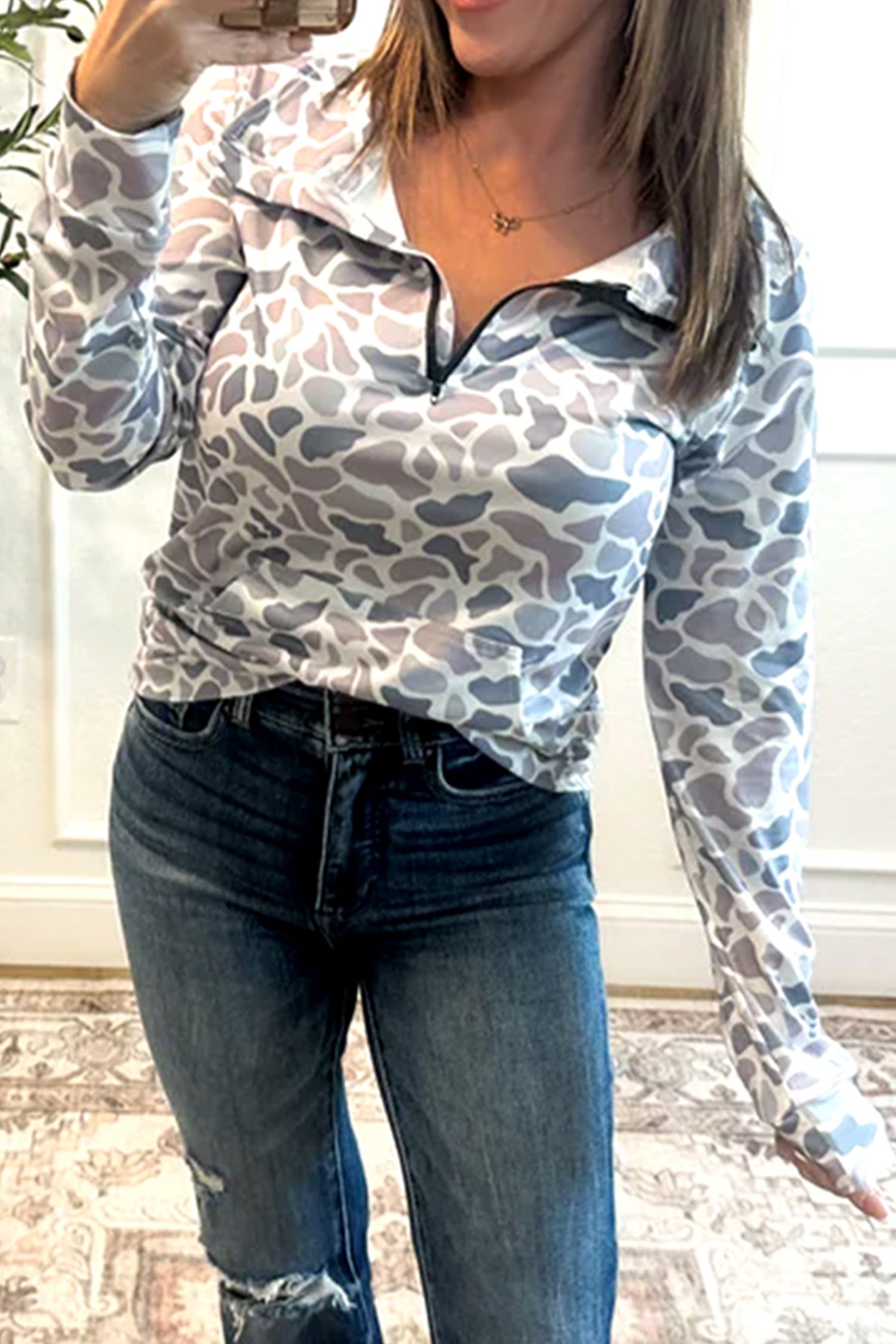 🌊 Riptide Camo Quarter-Zip Pullover🍃