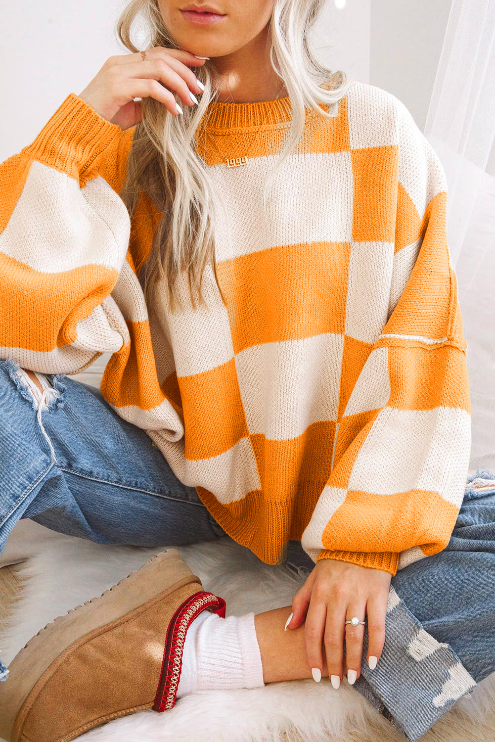 💗Tide Treasure Checkered Sweater🌊