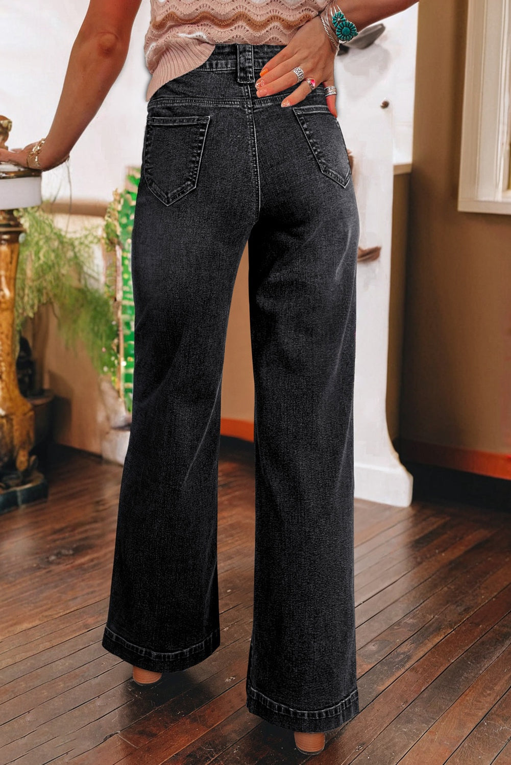 ⛵Sail Away High-Waist Wide Leg Jeans💙