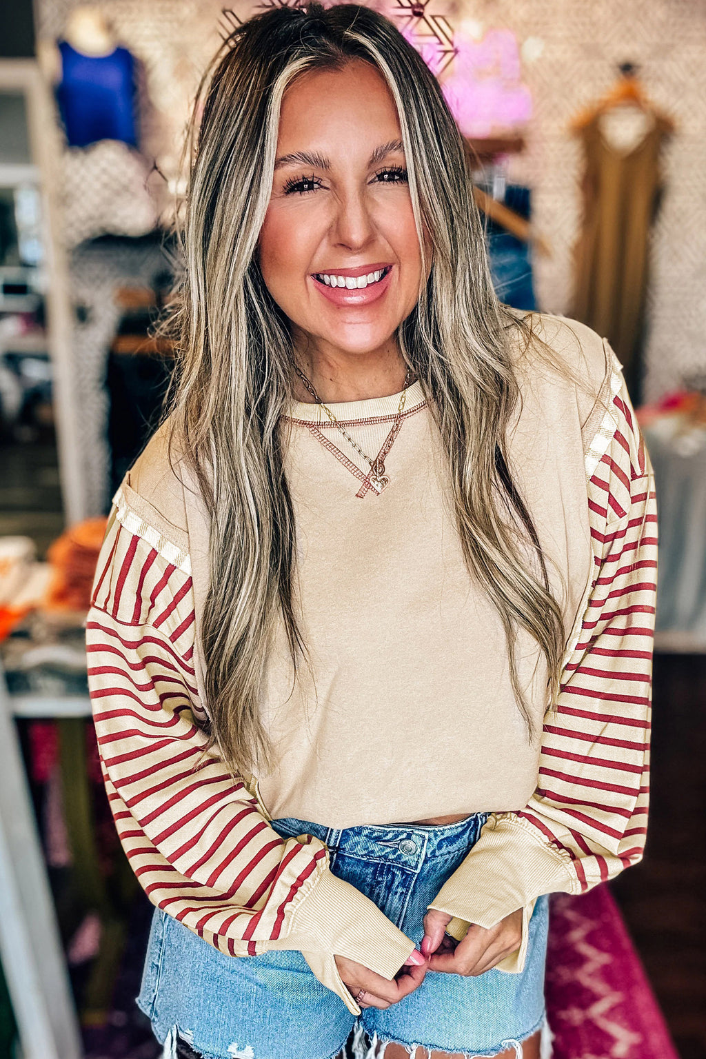 Tide Shift Patchwork Knit Top