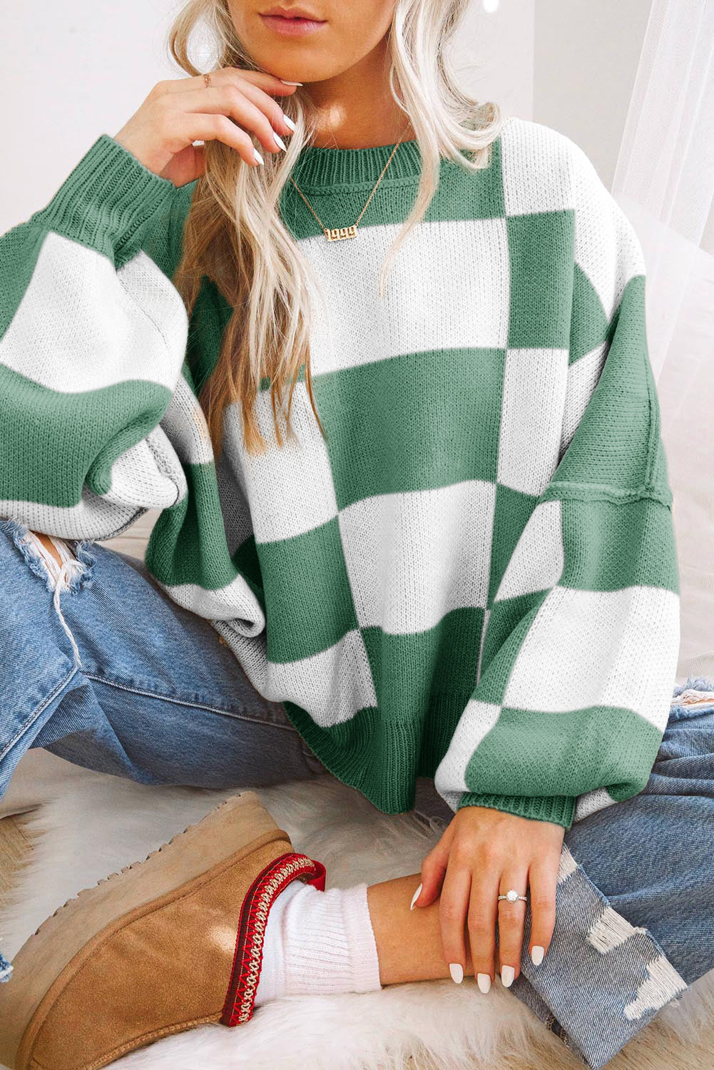 💗Tide Treasure Checkered Sweater🌊
