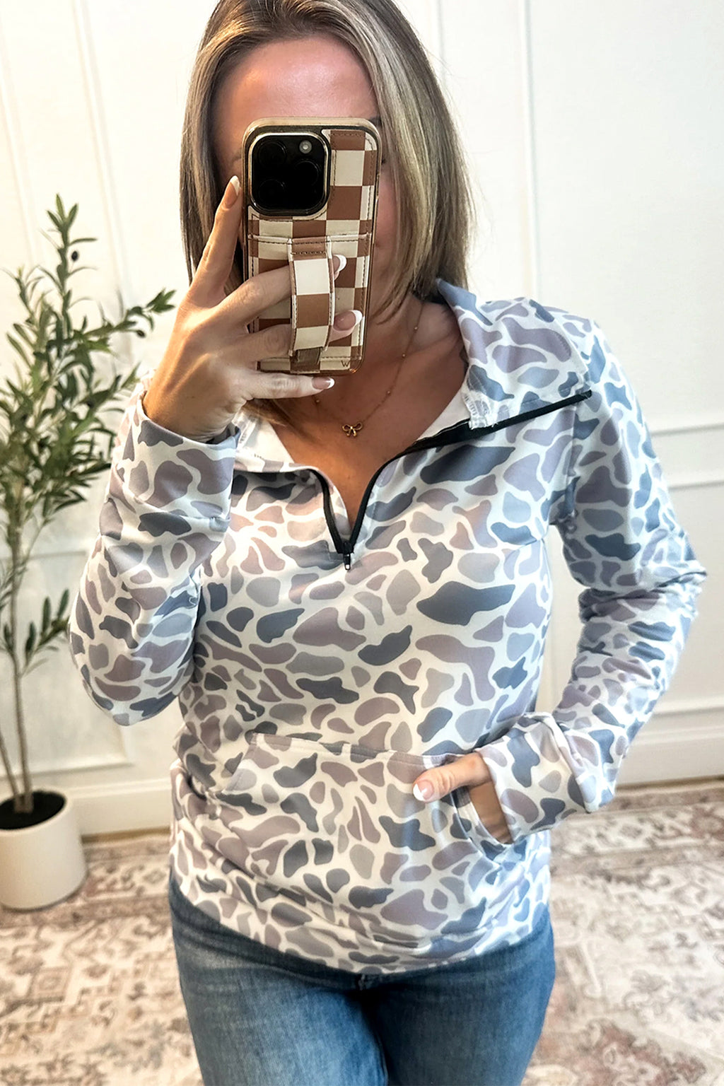 🌊 Riptide Camo Quarter-Zip Pullover🍃