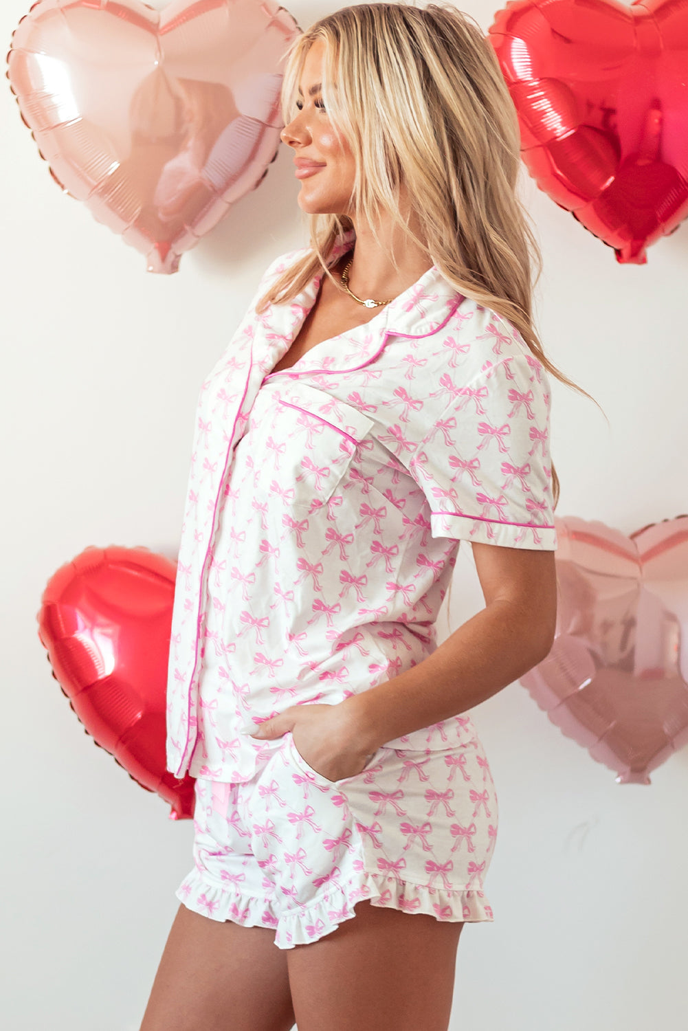 💗Blush Tides Bow Sleep Set🌊